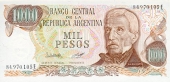 Argentina 1.000 Pesos 1.976-82 KM#304 SC