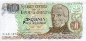 Argentina 50 Pesos 1.983-85 KM#314 SC