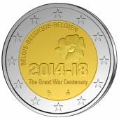 Bélgica 2 Euros 2.014 "100 Años de la 1ª Guerra Mundial" SC