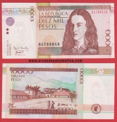 Colombia 10.000 Pesos 25-11-2.002 KM#444 SC