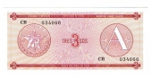 Cuba 3 Pesos  1.985 KM#Fx2 SC