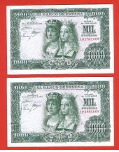 España 1.000 Pesetas 29-Noviembre-1.957 EBC/SC "Reyes Católicos"