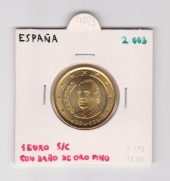 España 1 Euro 2.003 SC Con baño de Oro
