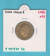 España 1 Peseta 1.975#77 Aluminio-Bronce KM#806 SC