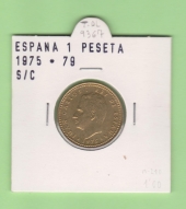 España 1 Peseta 1.975#79 Aluminio-Bronce KM#806 SC