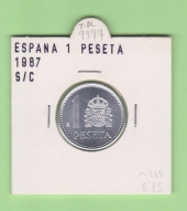 España 1 Peseta 1.987 Aluminio KM#821 SC