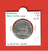 España 2 Pesetas 1.869#69 Plata KM#654(Y59) MBC