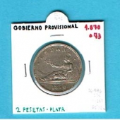 España 2 Pesetas 1.870#73 Plata KM#654(Y59) EBC+