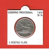 España 2 Pesetas 1.870#74 Plata KM#654(Y59) EBC+