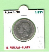 España 2 Pesetas 1.879 Plata KM#678(Y-C76) MBC-