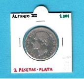 España 2 Pesetas 1.881 Plata KM#678(Y-C76) MBC-