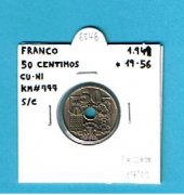 España 50 Céntimos 1.949#56 Cu Ni KM#777 SC