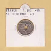España 50 Céntimos 1.963#65 Cu Ni KM#777 SC