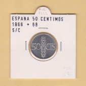 España 50 Céntimos 1.966#68 Aluminio KM#795 SC