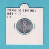 España 50 Céntimos 1.966#71 Aluminio KM#795 SC