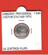 España 50 Céntimos 1.869 Plata KM#651(Y56) MBC