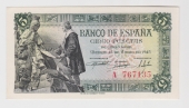 España 5 Pesetas 15-Junio-1.945 Plancha