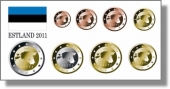 Estonia Tira/Set 8 Monedas €uro 2.011 SC