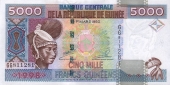 Guinea Set 100,500,1.000 y 5.000 Francos SC