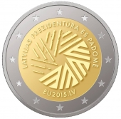 Letonia 2€ 2.015 Bimetálica "Consejo de la UE" SC