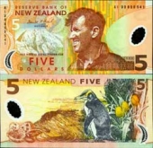 Nueva Zelanda 5 Dólares 1.999 KM#185b SC