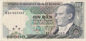 Turquia 10.000 Liras 1.970 KM#200 SC